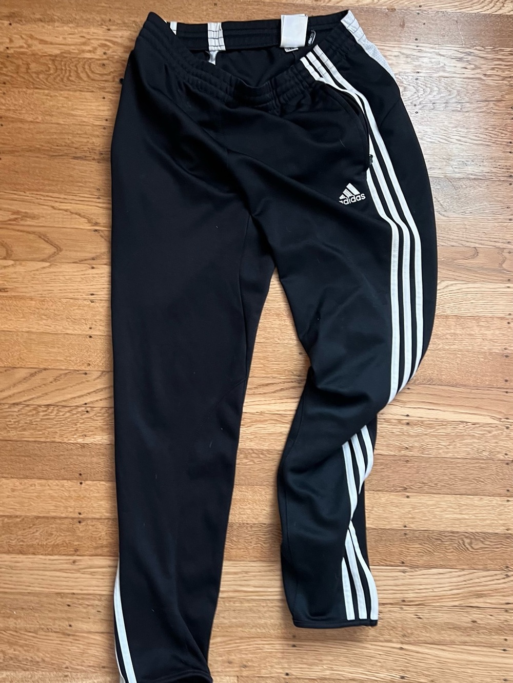 adidas Black Joggers with White Side Stripes